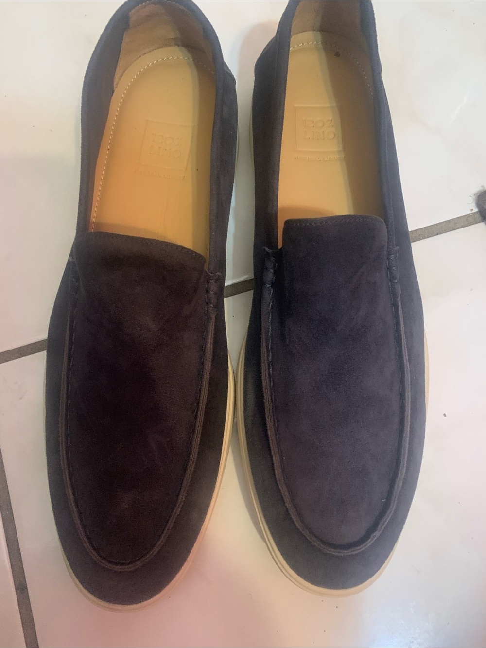 Men's Suede Slip-On Loafers - Black